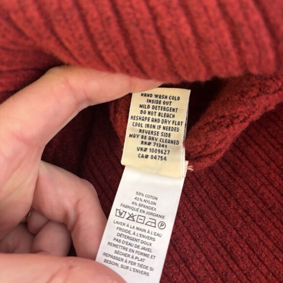 LL Bean Women's SuperSoft Waffle Sweater Turtleneck Rustic Red Size XL - Picture 10 of 10